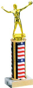 Traditional round column volleyball trophy