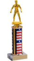 Traditional round column wrestling trophies