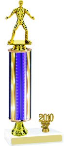 Traditional series wrestling round column trophy with side trim
