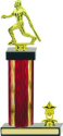 Diamond Hologram Wide Column Softball Trophy with Trim