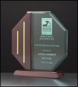 Octagon Acrylic Award on a Rosewood Base