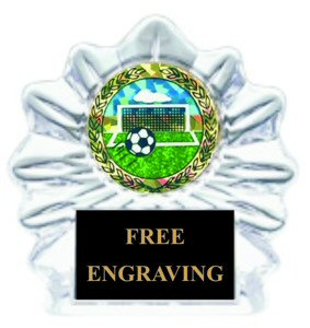 Acrylic Flame Soccer Trophy