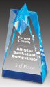 Blue Sculpted Star Tower Award