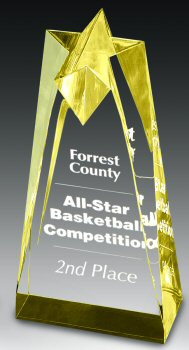 Gold Sculpted Star Tower Award