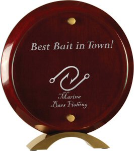 Piano Finish Rosewood Floating Round Acrylic Plaque