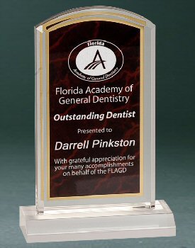 Red Marbleized Acrylic Award