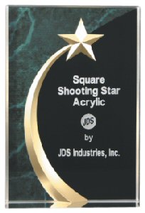Green Marble Star Flat Acrylic Award