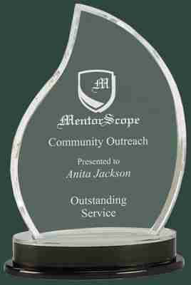 Silver Flame Impress Acrylic Award