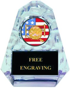 Acrylic Ice Pyramid Volleyball Award