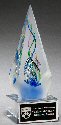 Frosted Arrow Shaped Art Glass Award