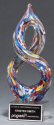 Helix Shaped Multi Color Art Glass Award