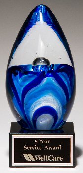 Art Glass Blue Egg Award