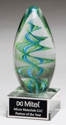Blue and Green Helix Glass Award
