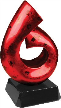 Red and Black Art Sculpture Glass Award