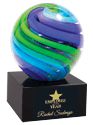 Blue and Green Art Glass Sphere Award