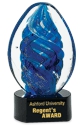 Blue Oval Swirl Art Glass Award