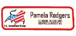 3 inch x 1 inch White Rectangle Plastic Name Badge