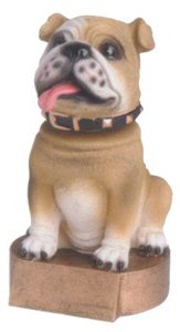 Brown Bulldog Mascot Bobblehead Trophy