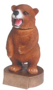 Bear Mascot Bobblehead Trophy