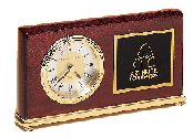 Rosewood Piano Finish Clock on a Brass Base