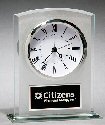 Glass Clock With Frosted Top Polished Edges and Base
