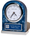 Blue Marbleized Acrylic Award Clock