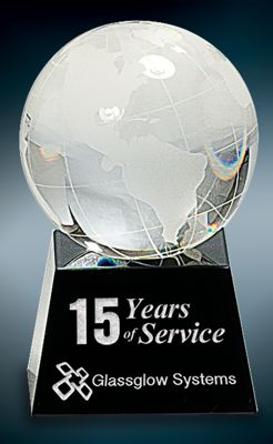 Crystal Globe on Black Base