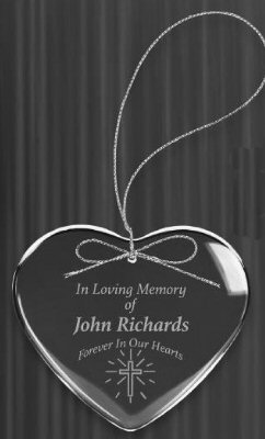 Engravable Crystal Heart Ornament