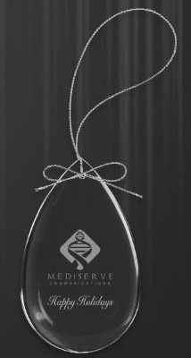Engravable Crystal Teardrop Ornament