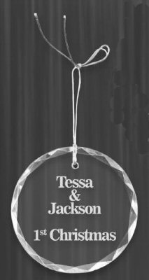 Engravable Crystal Circle Ornament