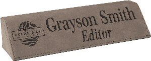 Gray Leatherette Desk Wedge