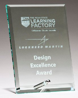 Economical Clear Glass Plaque Award