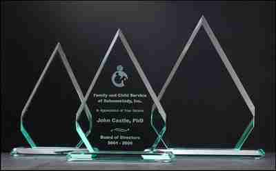 Diamond Jade Glass Trophies