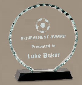 Round Facet Glass Award on Black Crystal Base