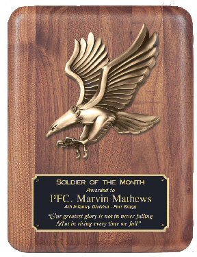 Genuine American Walnut Eagle Plaque