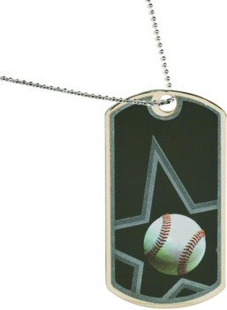 Star Baseball Dog Tag Medal