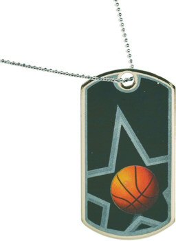 Star Basketball Dog Tag Medal