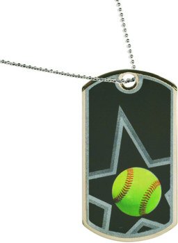 Star Softball Dog Tag Medal