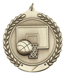 Economy Wreath Basketball Medal