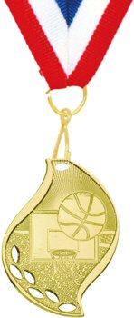 Flame Shape Basketball Medal