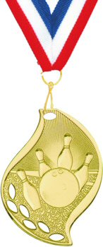 Flame Shape Bowling Medal