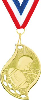 Flame Shape Football Medal