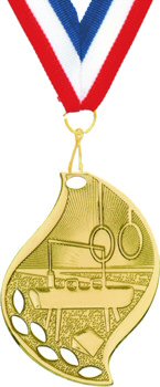 Flame Shape Gymnastics Medal