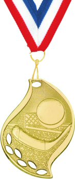 Flame Shape Hockey Medal