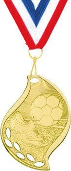 Flame Shape Soccer Medal