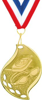 Flame Shape Swimming Medal