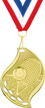 Flame Shape Tennis Medal