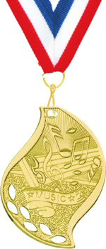 Flame Shape Music Medal