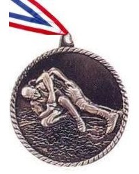 High Relief Wrestling Medal