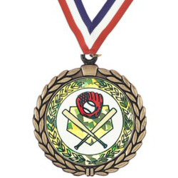 Wreath Baseball Insert Medal
